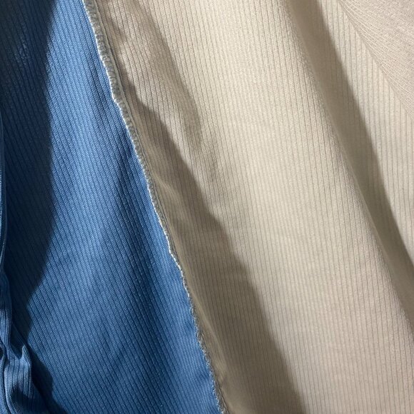 “Split Personality” Corduroy Button-Up – Blue & White Drama Queen - Picture 3 of 6